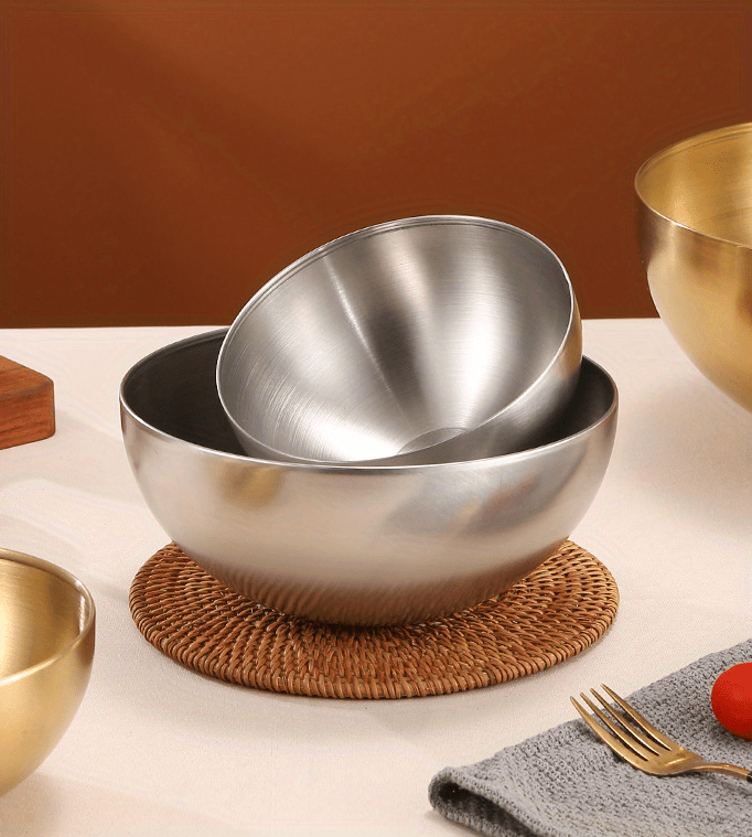 304 Stainless Steel Salad Mixing Bowl with Handle Tableware Ramen Bowls  Large Capacity Noodles Cooking Pot