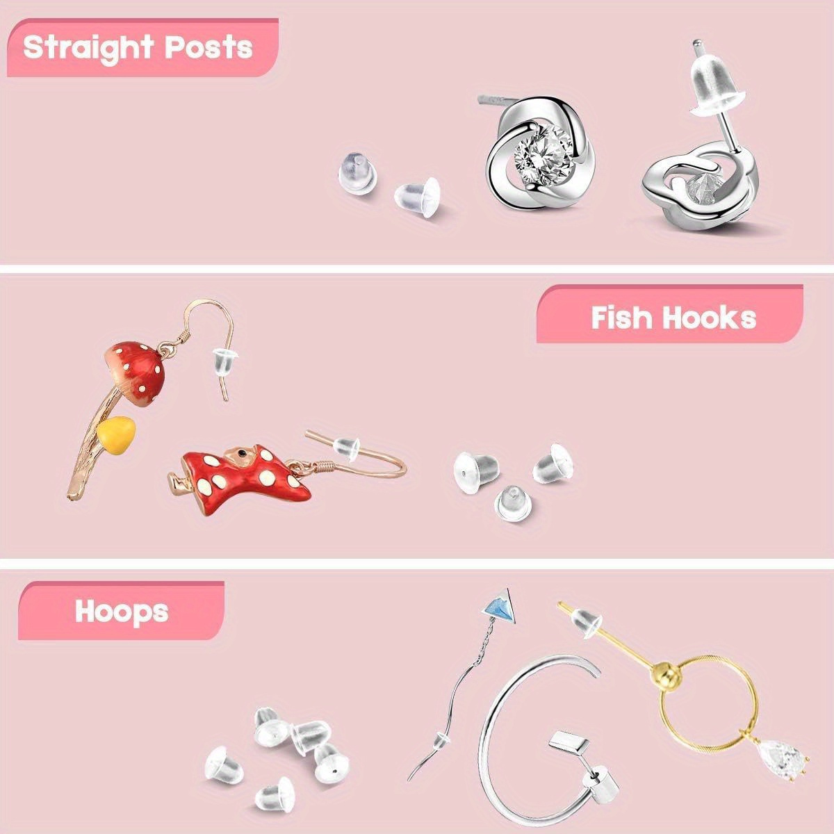 Silicone Safety Earring Pin Backs Earring Backings Soft Clear Ear Safety  Back Pads Backstops Clutch Stopper Replacement For Fish Hook Earring Studs  Hoops, Diameter - Temu