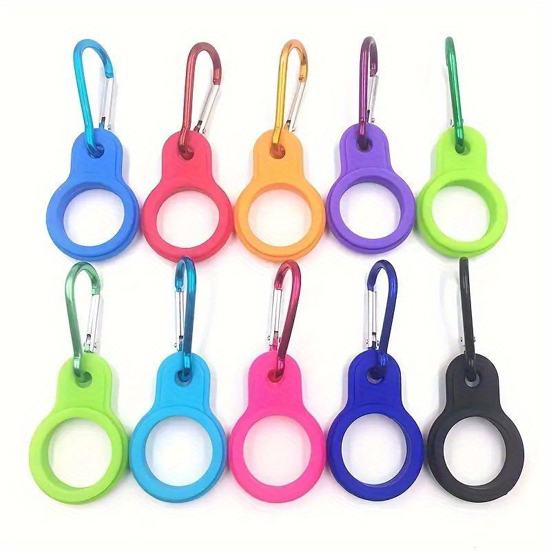 1pc Silicone Water Bottle Carrier Buckle, Colorful Bottle Holder with Keychain Clip Ring, Cup Accessories,Temu