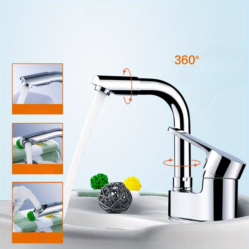 1pc universal rv faucet double hole washbasin hot and cold faucet old fashioned rotating faucet
