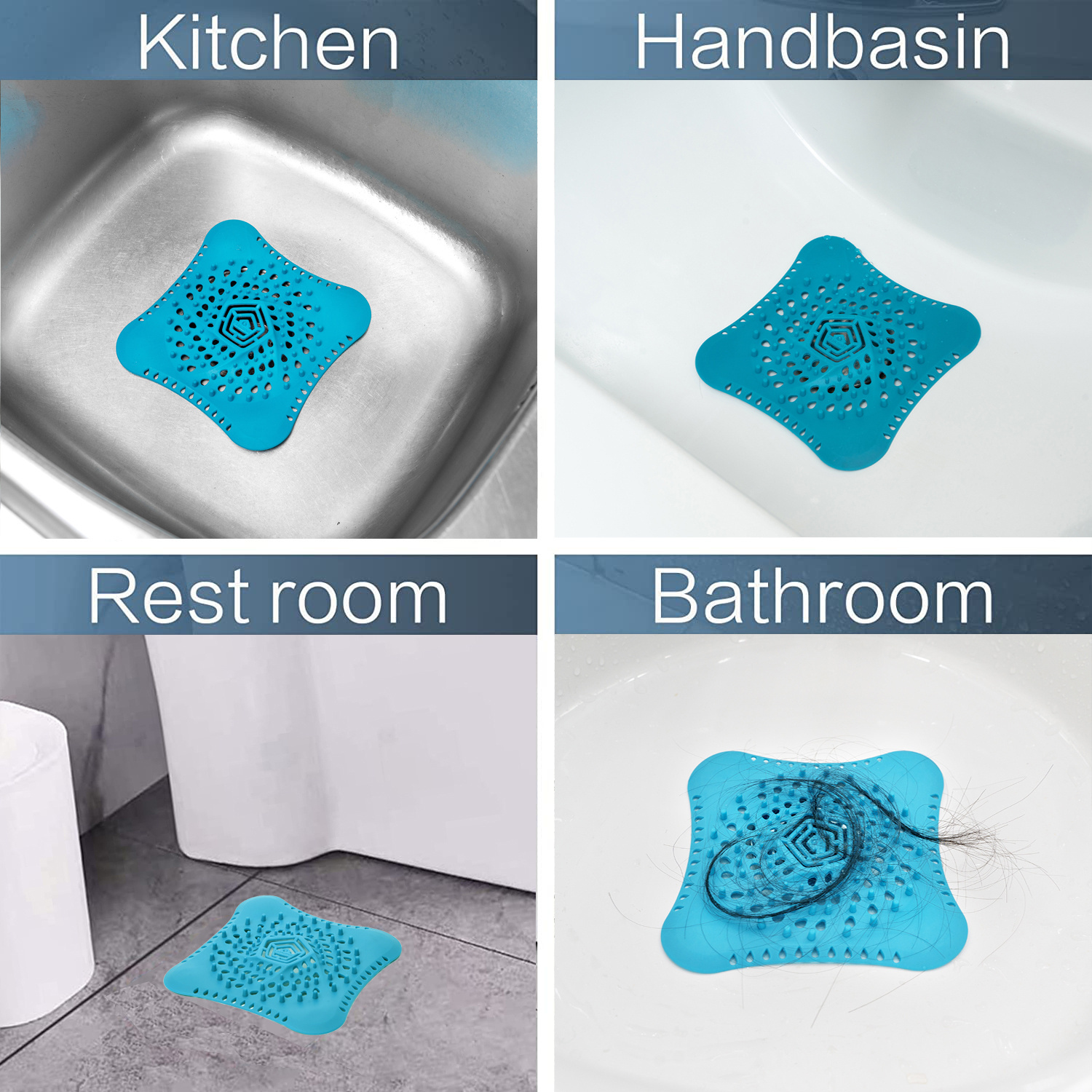 1pc Drain Hair Catcher Silicone Drain Cover With Suction Cups For Kitchen/ bathroom Floor Drain And Sink