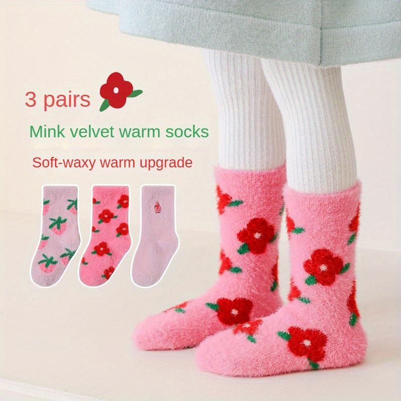 Girls Kids Thickened Warm Socks Autumn Winter Soft Comfy - Temu