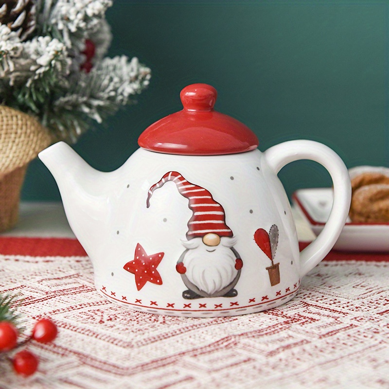 Porcelain Teapot,, Coffee Serving Pot, Nordic Santa Claus Ceramic Pot,  Household Tableware, Embossed Western Afternoon Tea Coffee Pot, For Home  Restaurant Coffee Shop Party, Exquisite Christmas Gifts, Christmas  Accessories - Temu