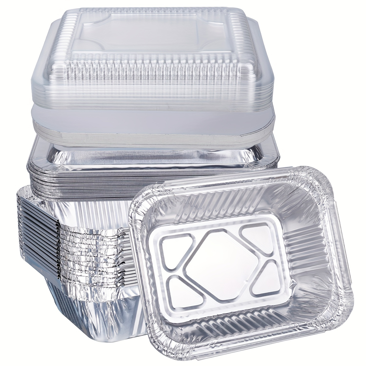 Aluminum Pans With Clear Plastic Lids, Disposable Cookware, Takeout Trays  With Lids - To Go Disposable Food Containers For Restaurants & Catering -  Temu United Arab Emirates