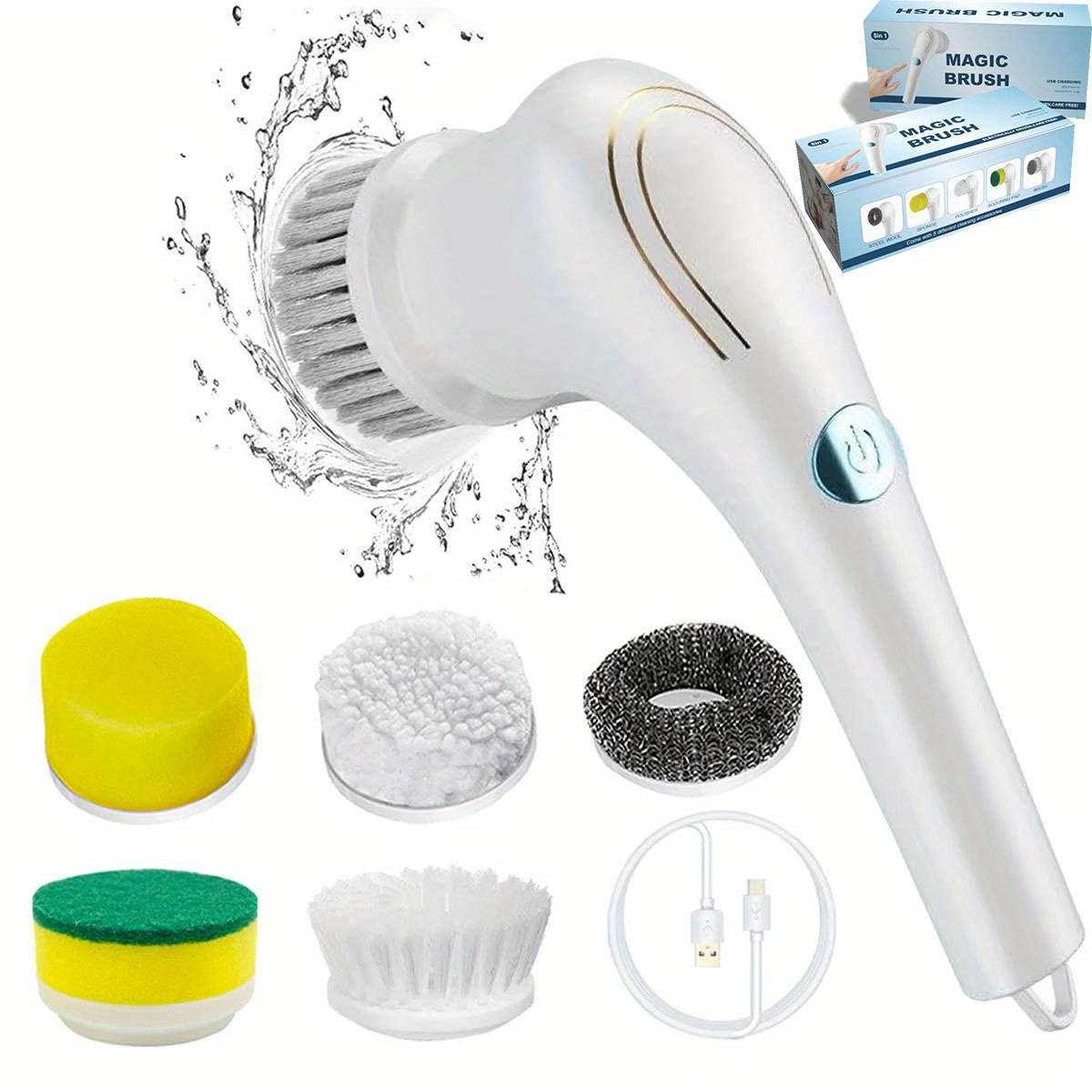 Magic Brush Electric Spin Scrubber Cordless Handheld - Temu