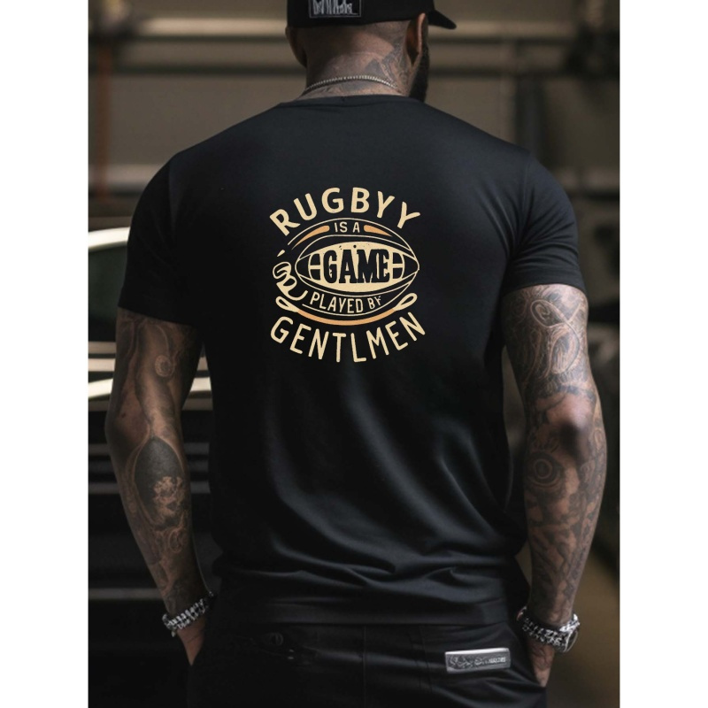 

T-shirt Vintage À Motif De Lettres De RUGBY Pour Hommes, Pour L'été En Plein Air, Cadeau Créatif