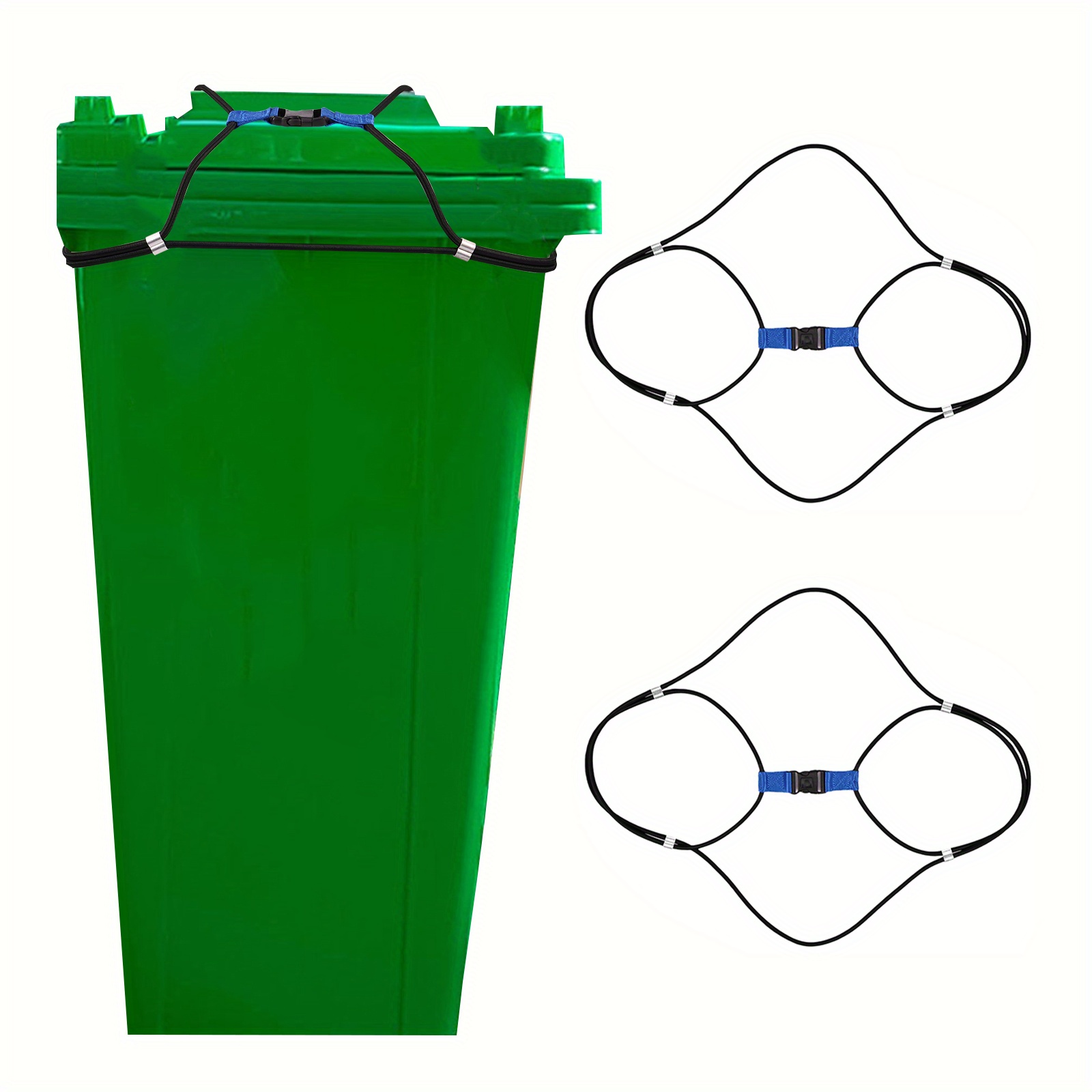 2Pcs Trash Can Lock for 30 to 50 Gallon Bins Kitchen Trash Can Lid Lock  Sturdy Nylon Strap Bear Proof Trash Can Fixed Rope