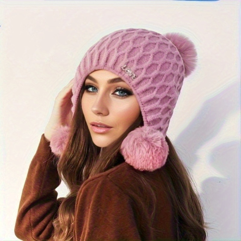 Two Tone Thick Knitted Winter Pom Beanie – 2040USA