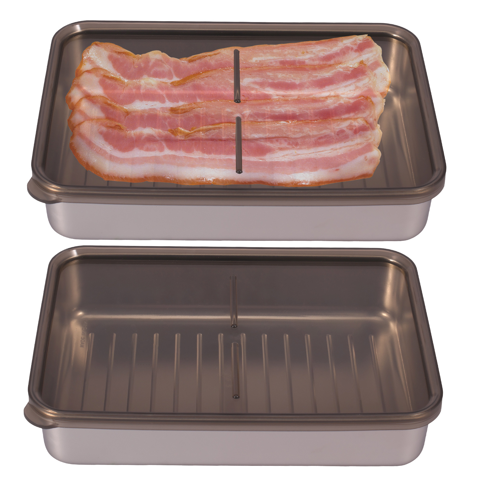 4 Packs Bacon Keeper for Refrigerator Deli Meat Container for Fridge with  Lids A