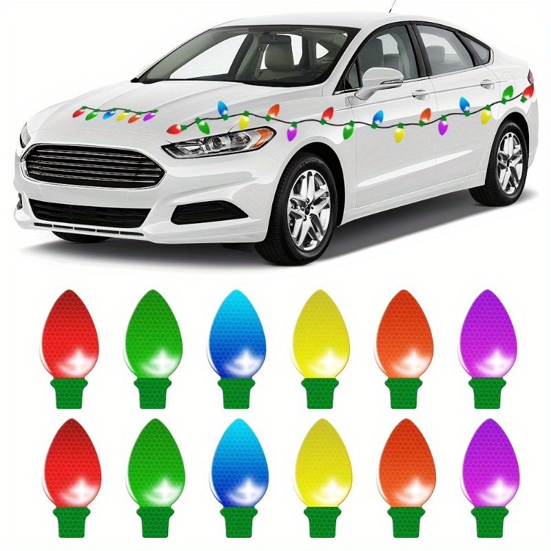 Christmas Light Bulb Shaped Reflective Magnetic Stickers, Honeycomb Lattice  Soft Magnetic Trunk Body Stickers, Automobile Magnet Decorations - Temu