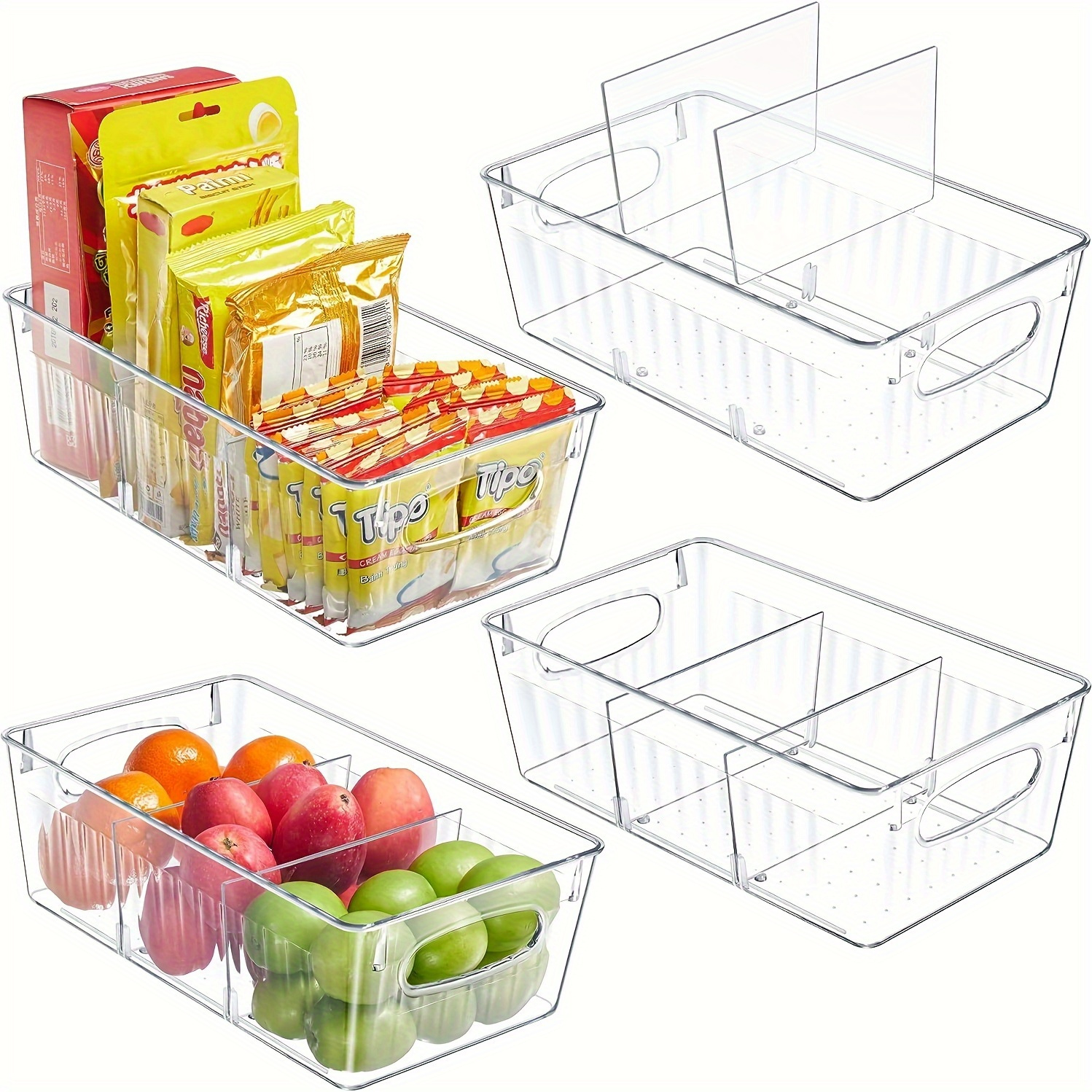 1pc Refrigerator Storage Box, Freezer Organizer, Food Container, Drawer  Separator, Vegetable & Fruit Storage, Kitchen Supplies