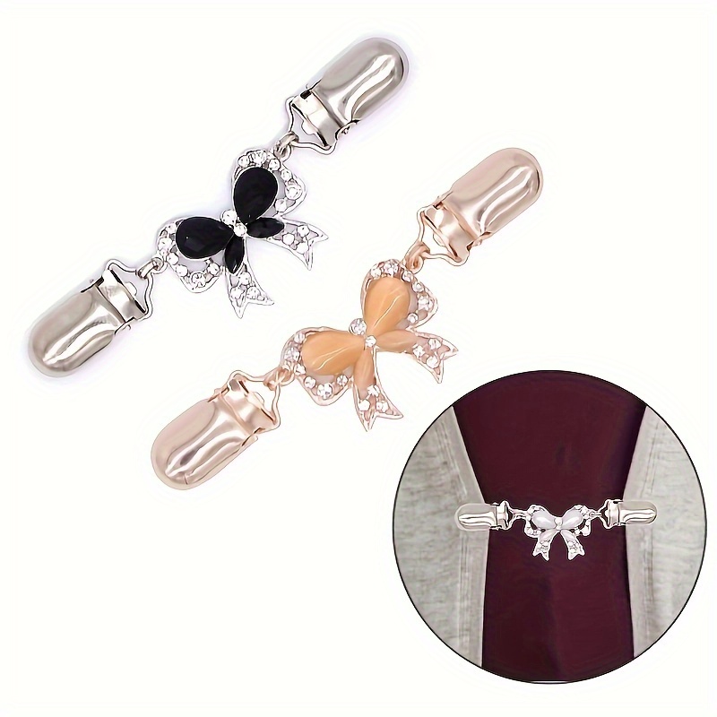  4Pcs Unisex Elastic Dress Cinch Clips Sweater Shawl Clips  Cardigan Collar Clips Shirt Clip for Women Men Clothes Accessories :  Clothing, Shoes & Jewelry