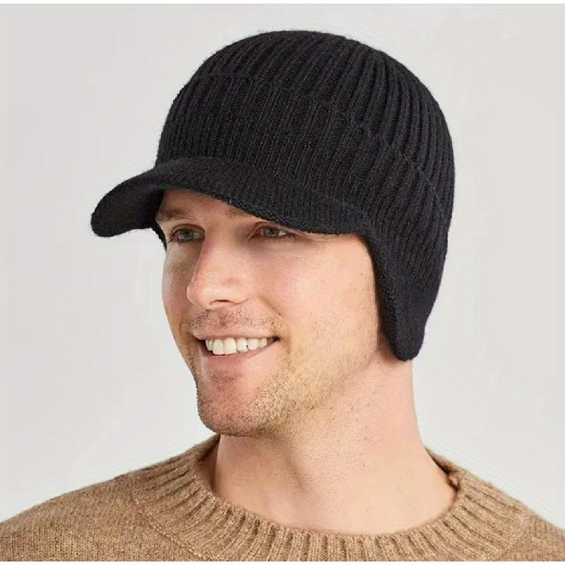 1pc Bonnet D'hiver Chaud Bonnet Tricoté Pour Hommes Bonnet - Temu Canada