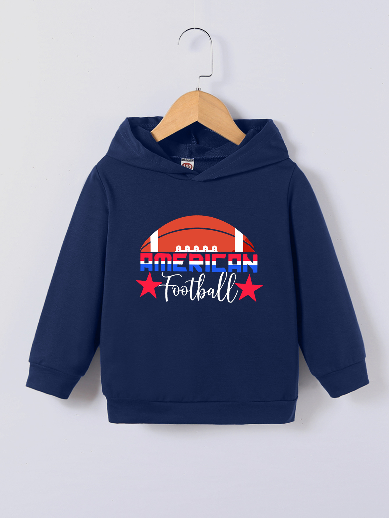 American Football Print Boys Casual Pullover Long Sleeve Hoodies Boys Sweatshirt For Winter Kids Hoodie Outdoor