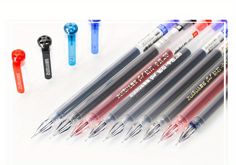 12Pcs Black Ink Gel Pens 0.38mm Fine Point Roller Ball Ballpoint Pens  Colorful