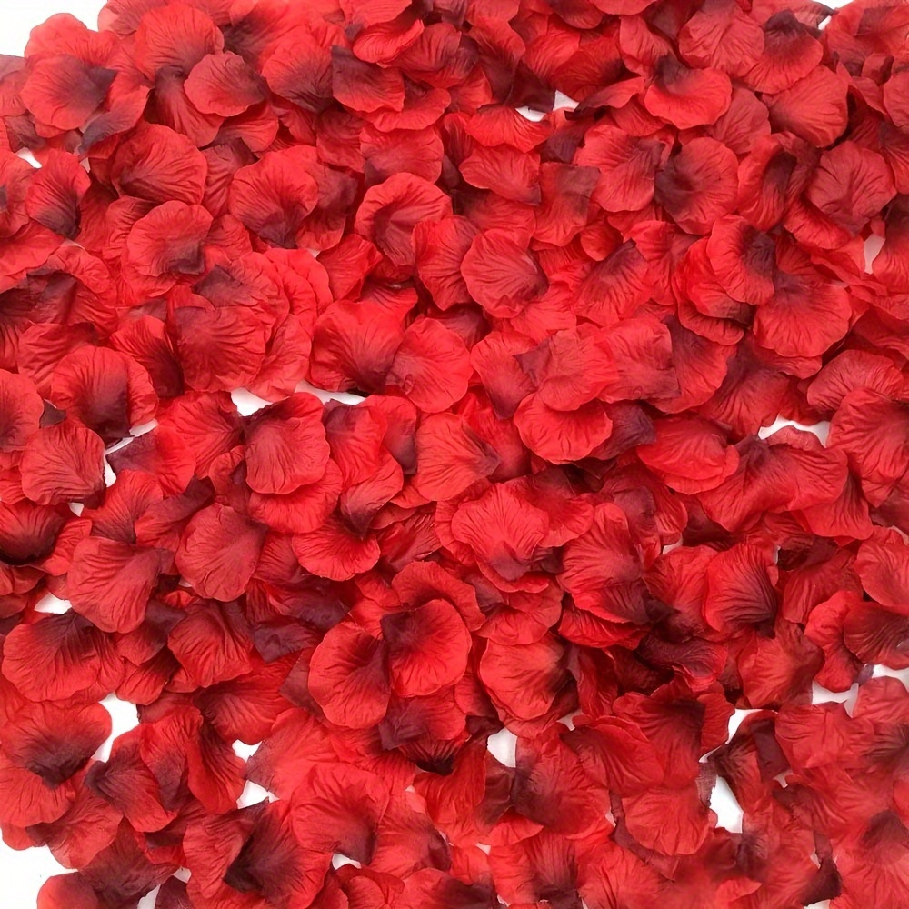 3000 pétalos de rosa artificiales de seda para decoración de flores de San  Valentín, boda, fiesta, color rojo oscuro