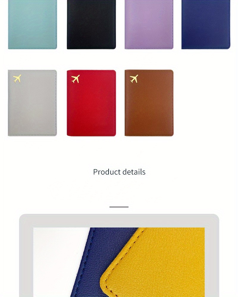 1pc Thickened PU Leather Travel Passport Protection Case, Storage Case Document Holder