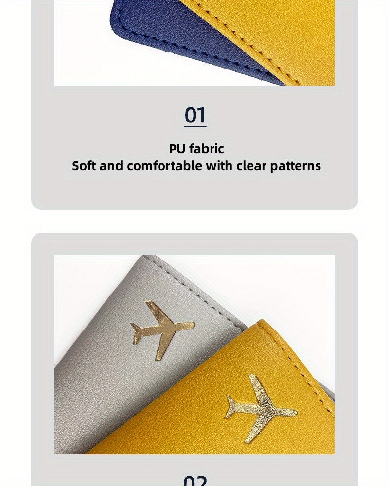 1pc Thickened PU Leather Travel Passport Protection Case, Storage Case Document Holder