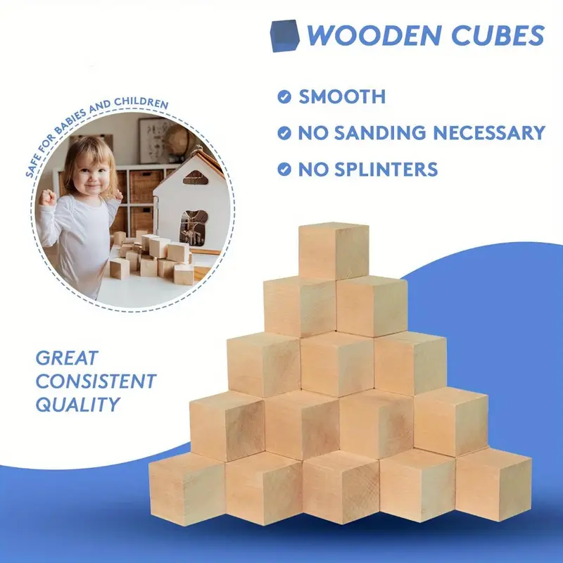 Wooden Blocks Small Wood Cubes For Crafts And Diy Home Decor - Temu