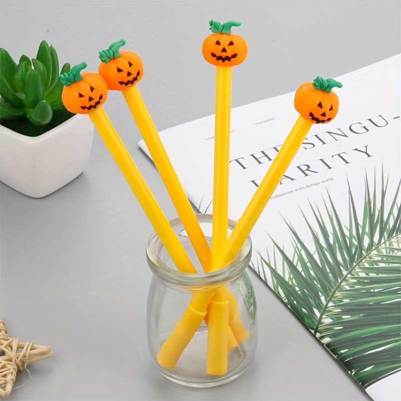 Yeaqee 120 Pieces Halloween Pens Pumpkin Skull Bat RollerBall Gel Ink Pens  Cute Cartoon 0.5 MM Bulk Pens for Student Stationery Office School