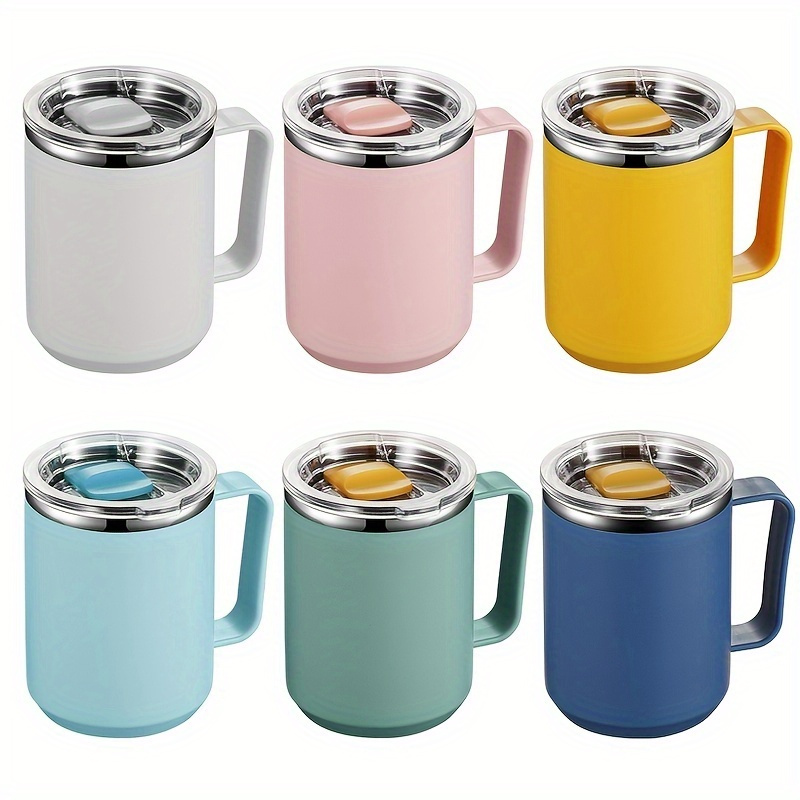 Travel Coffee Mug With Lid And Spoon Stainless Steel Thermal - Temu