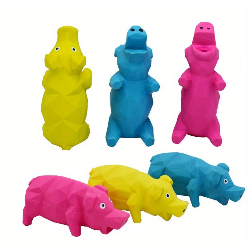 Interactive Pig Shaped Dog Chew Toy With Squeaker Mini Latex - Temu