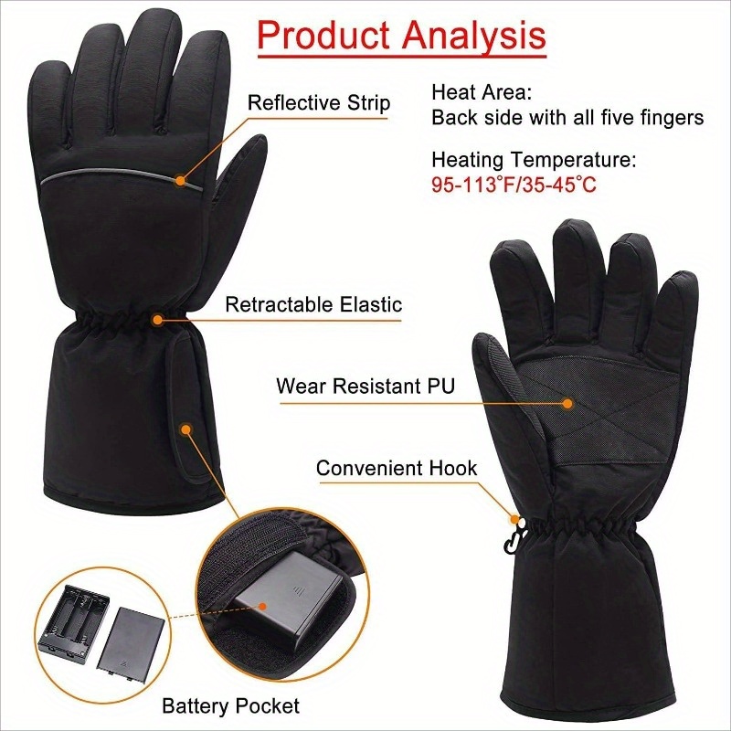 CLISPEED Guantes calefactables, guantes de calefacción eléctrica, guantes  de esquí para pantalla táctil, para mujeres y hombres
