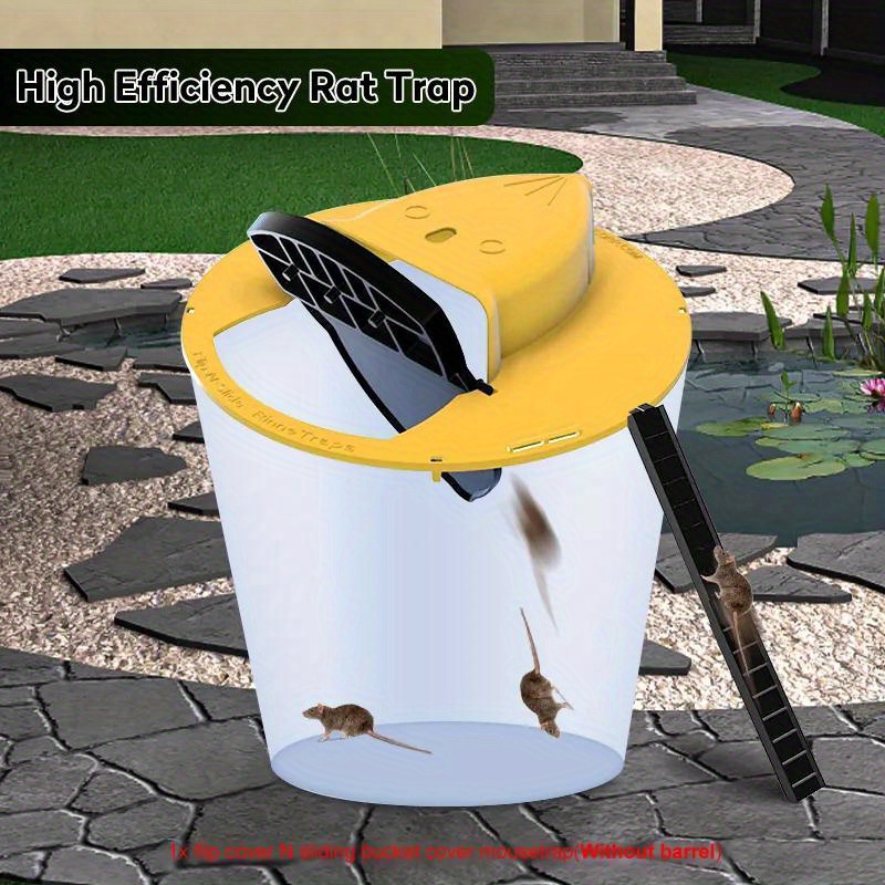 DYMPORT Mouse Trap Bucket, Pack of 2-Auto Reset Flip and Slide Mouse Trap  for Indoor and Outdoor Usage, Bucket Mouse Trap 5 Gallon Bucket Compatible