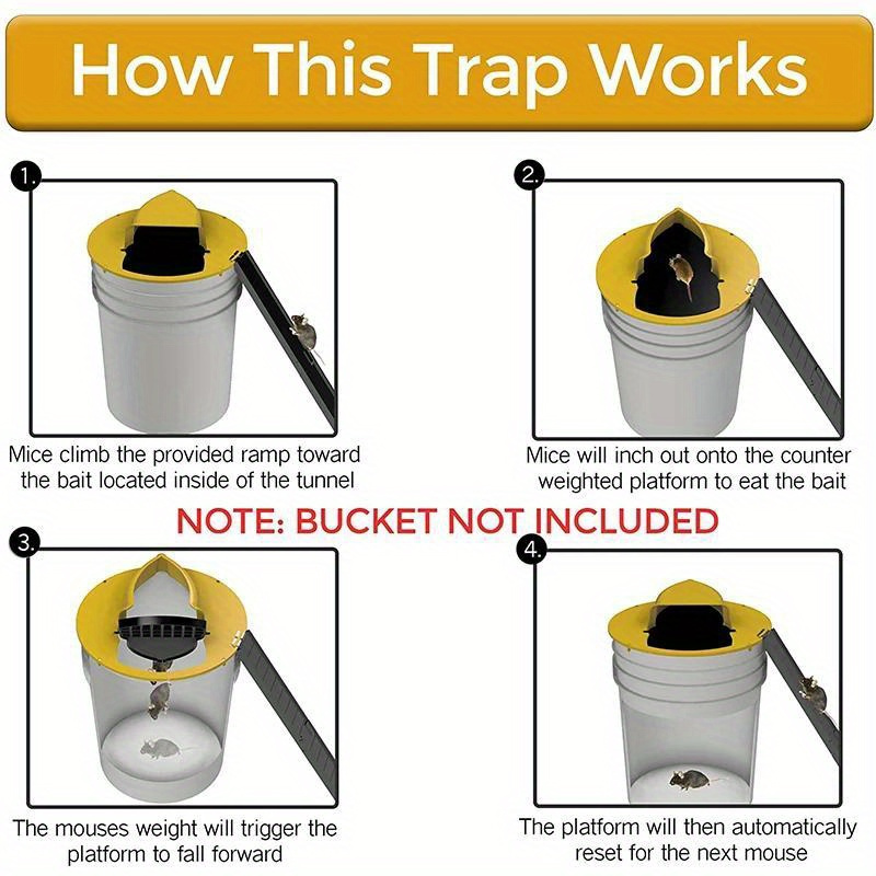 Reusable Mouse Trap Plastic Bucket Lid Rat Traps Humane Temu