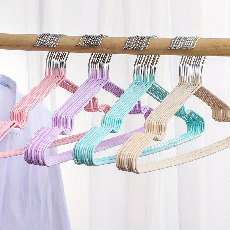 

10pcs Metal Clothes Hangers With Shoulder , Non-slip Clothes Drying Rack, Household Storage And Organization For Bedroom, Bathroom