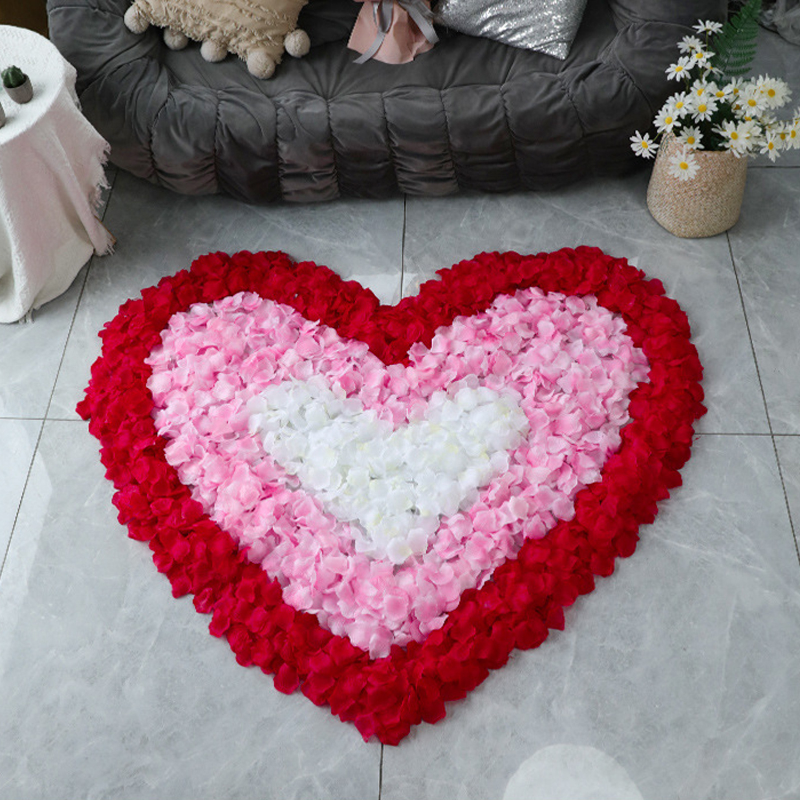 1000 piezas, pétalos de rosa, flores artificiales, pétalos de seda para el  día de San Valentín, pétalos de rosa para decoración de bodas, decoraciones