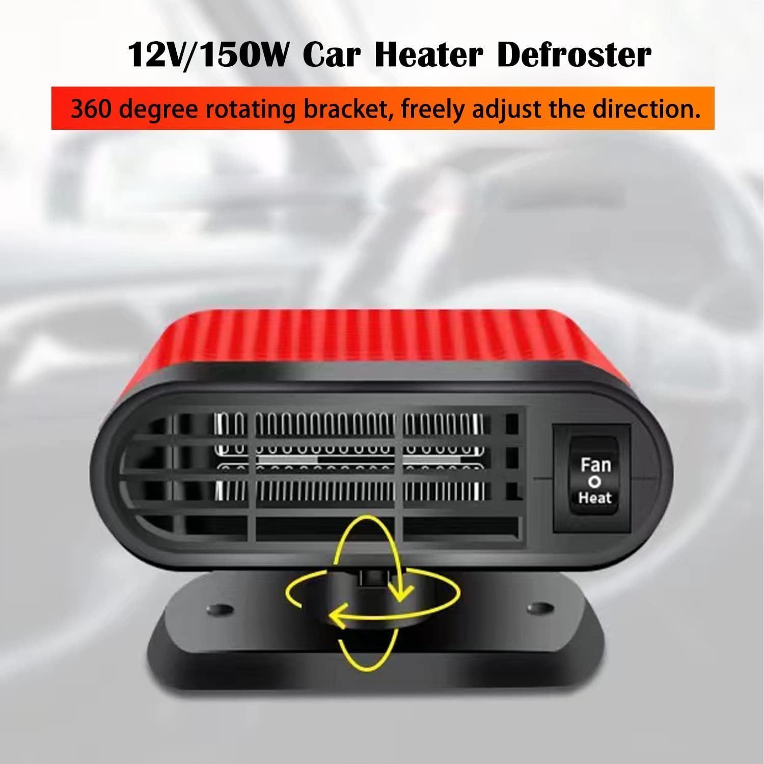 Car Defogger Heater, 12V Portable Windshield Defrosting Fast Heating  Defrost Defogger,Fast Heating Portable Car Heaters Automobile Windscreen  Fan in