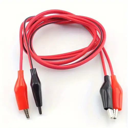 18AWG Pair of Dual Red Black Test Leads Alligator Clips Jumper