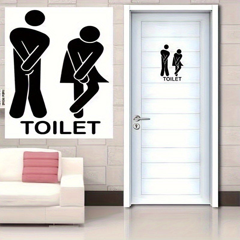 Funny Pictures Toilet Door Sticker Home Wall Decoration Diy - Temu