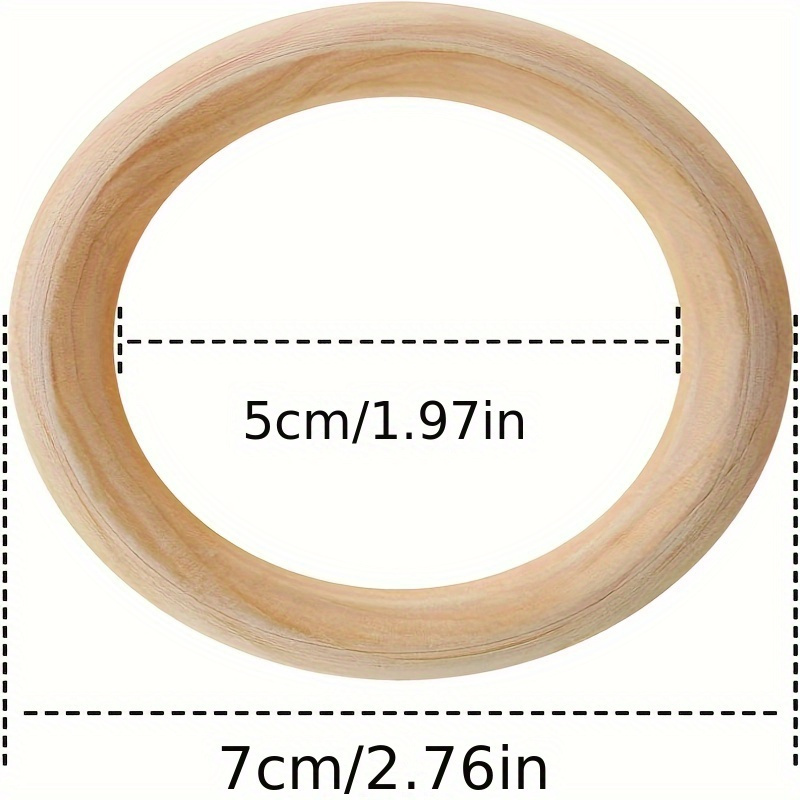 2/5 Anelli Di Legno, Anelli Di Legno Naturale Da 2,76 Pollici, Senza  Vernice, Anelli