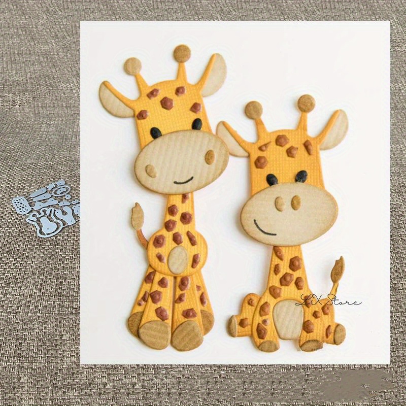 

Un gabarit de découpe en métal pour la fabrication de cartes en papier, de scrapbooking, de cartes photo, de décorations artisanales, avec une jolie décoration de girafe pour album de scrapbook.