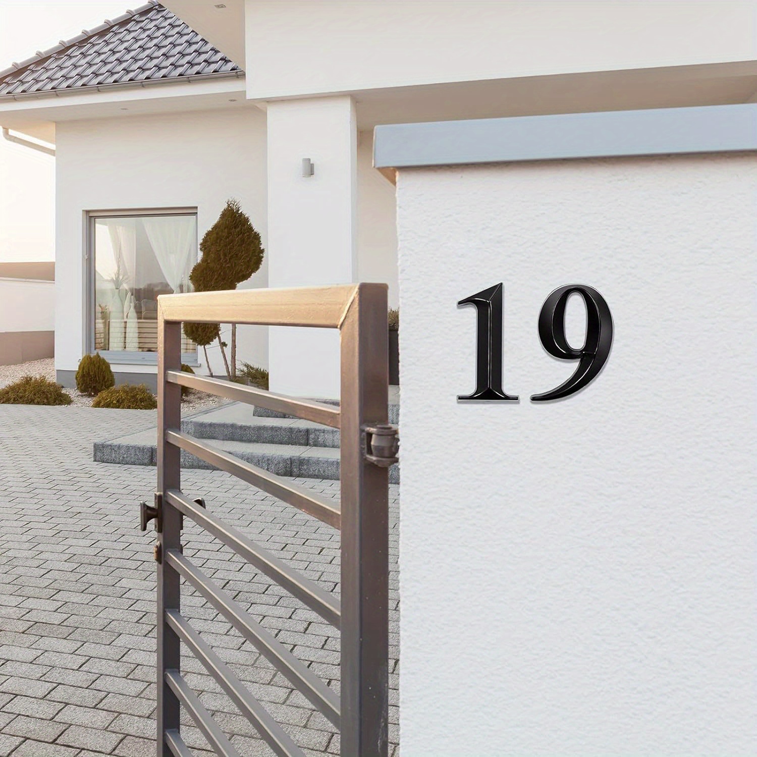 Número de casa 3D de 6CM, placa de número de puerta, número de calle, número  de buzón, pegatinas, números, número plano, número de Hotel, puerta  exterior Tan Jianjun unisex