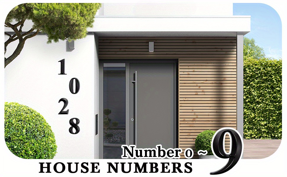 10 Uds Números de buzón 3D DIY Puerta Números de casa Pegatinas