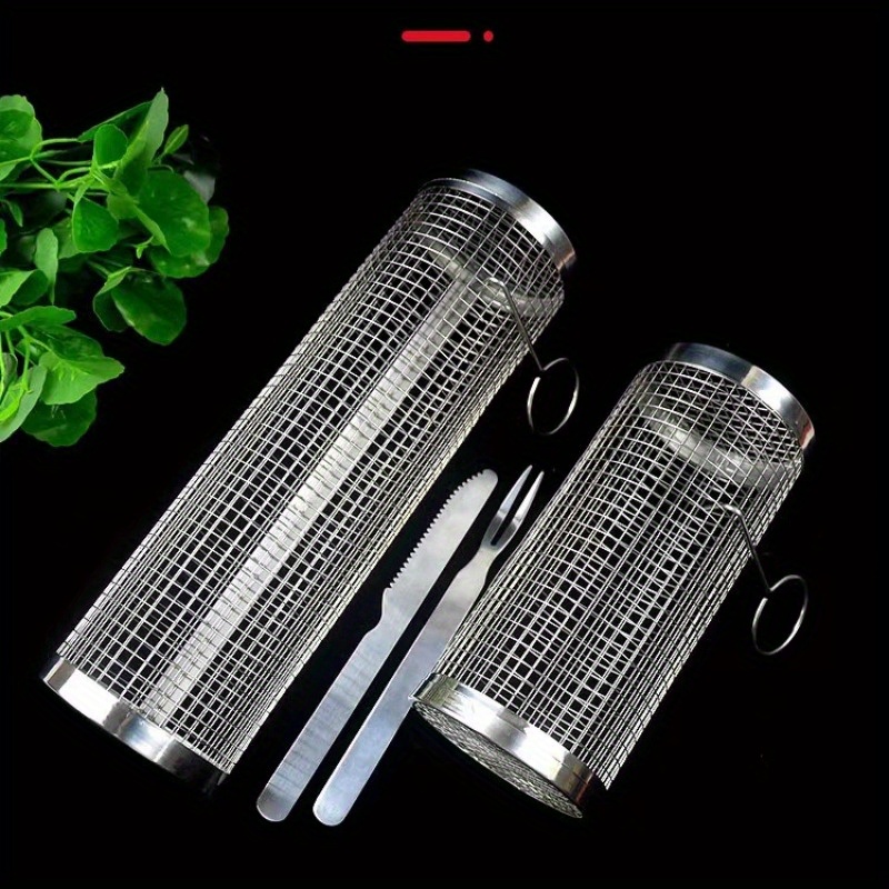 Stainless Steel Bbq Cage Grill Cage Seasoning Filter Bbq - Temu