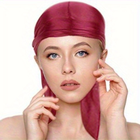 TOPTIE Personalized Custom Printing Silky Durag Headwraps with Extra Long  Tail and Wide Straps for 360 Waves Do Rag Headwrap for Men Women