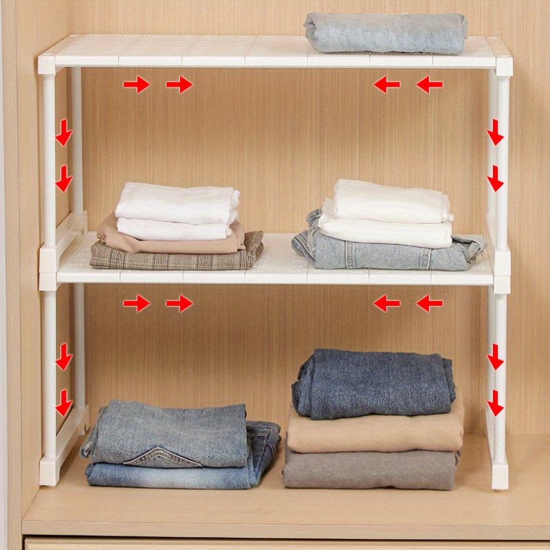 No Drilling Wardrobe Storage Rack Clothing Layer Divider - Temu