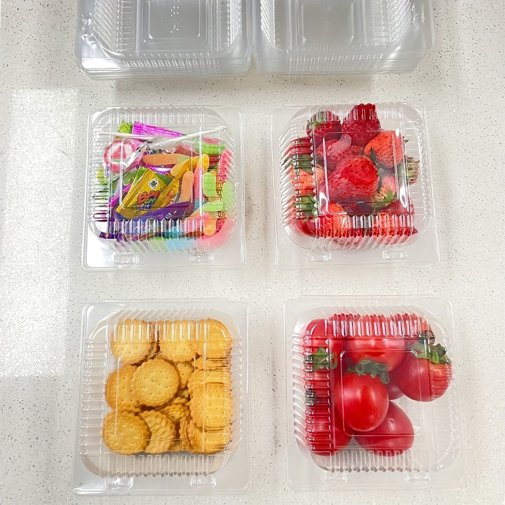  Paquete de 2 recipientes rectangulares de plástico para  almacenamiento de pasteles, panera para transportar y almacenar pan de  plátano, pan de calabaza (rojo) : Hogar y Cocina