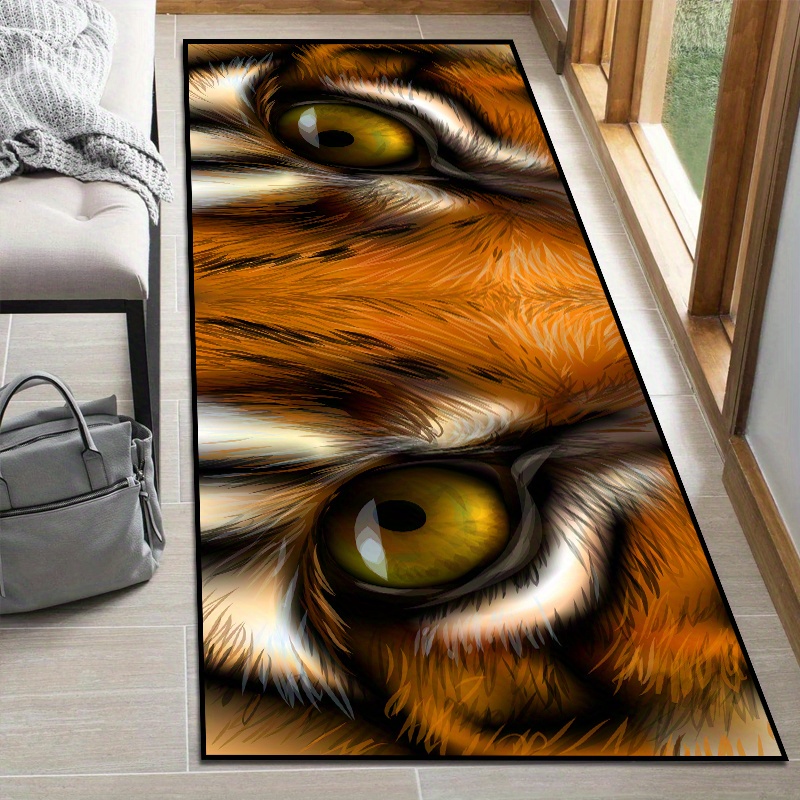 Tiger Print Rug Faux Tiger Fur Non slip Mat Area Rug Home - Temu