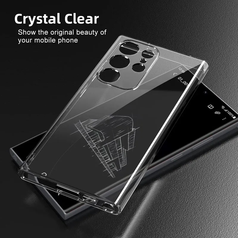 Ultra-thin Transparent Case Samsung Galaxy S22 S23 Ultra Plus Soft
