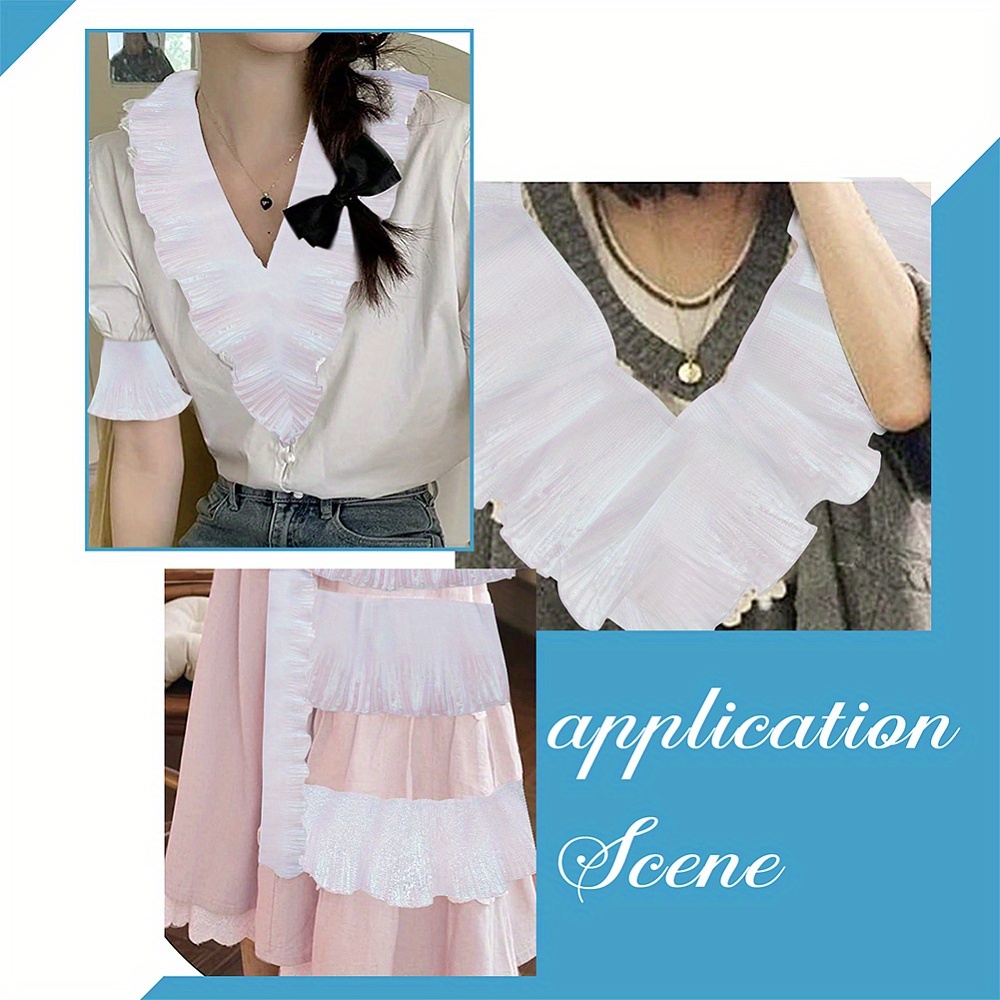 Ruffle Ribbon Dot Pleated Lace Trim DIY Doll Dress Skirt Fabric Sewing  Craft diy