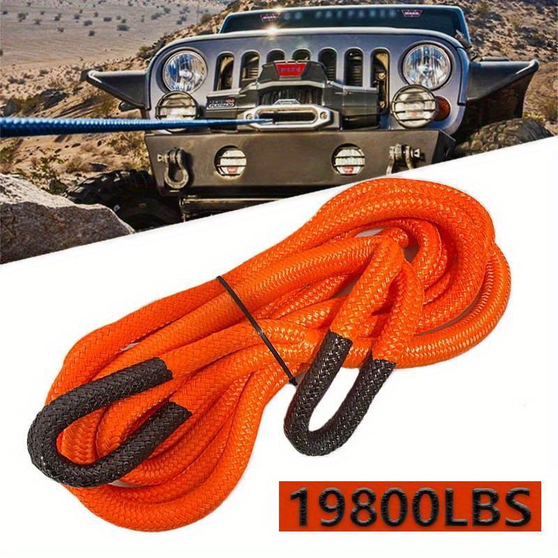 Extra Long 20m Recovery Strap Tow Rope & Two Shackles 8T