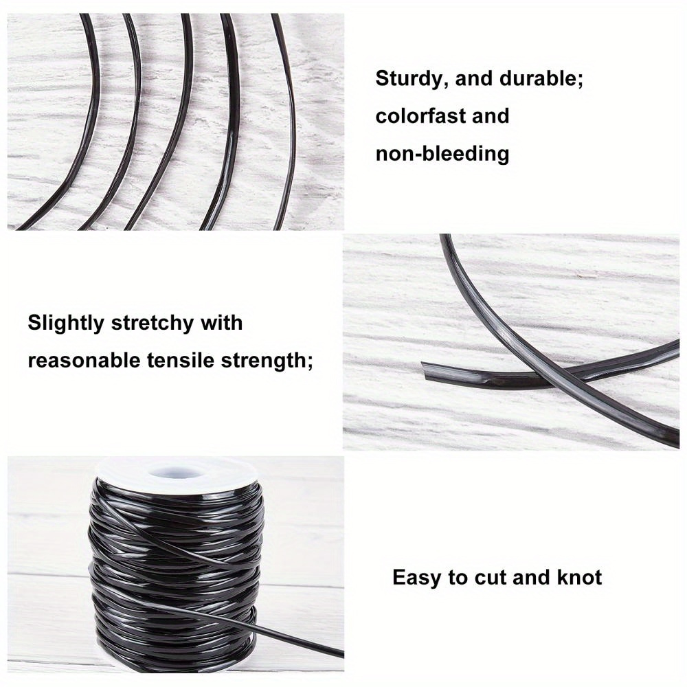 Elastic String for Bracelets Making - Cuttte 2 Rolls 1.2MM Black