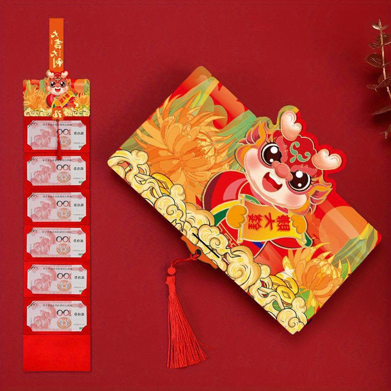 6PCS 2024 Chinese Dragon Year Glitter Frosted Red Envelope Childrens Gift  Red Packets New Year Dragon Pattern Luck Money Bag - AliExpress