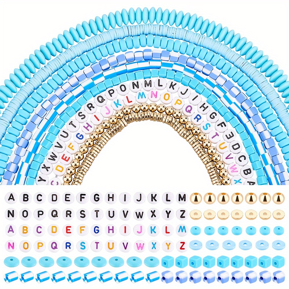 Beads Kit Flat Round Polymer Clay Beads Ccb Charms Beads - Temu