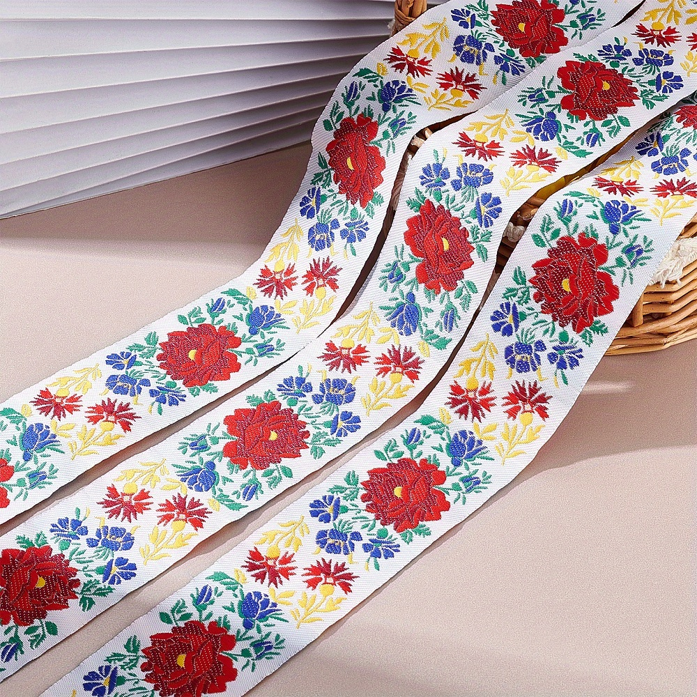 10 Yards Lace Ribbon Floral Pattern Fabric By The Roll - Temu